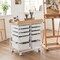 10 Drawer Rolling Storage Cart With Wheels Organizer MDF Top Metal Frame For Office Craft Supplies